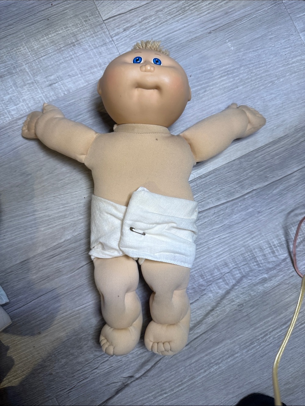 Cabbage Patch Baby Doll with Blue Eyes in diaper